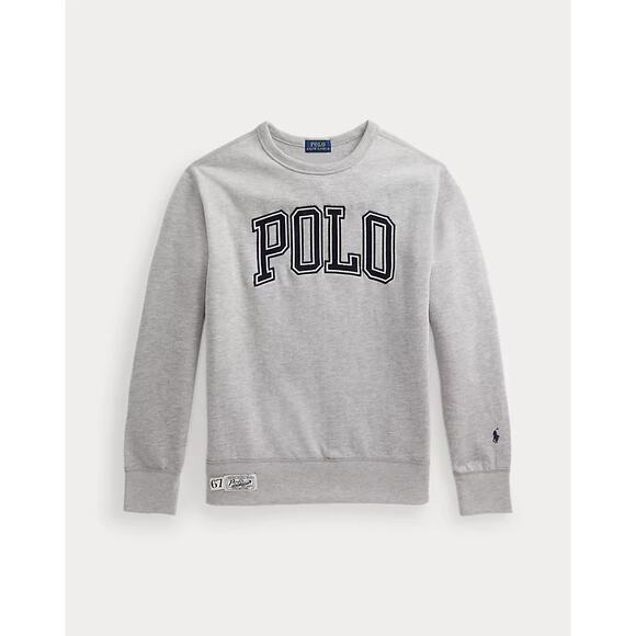 POLO Ralph Lauren Applique Logo Sweatshirt Gray Crewneck Cotton Blend Mens XL - Picture 10 of 11